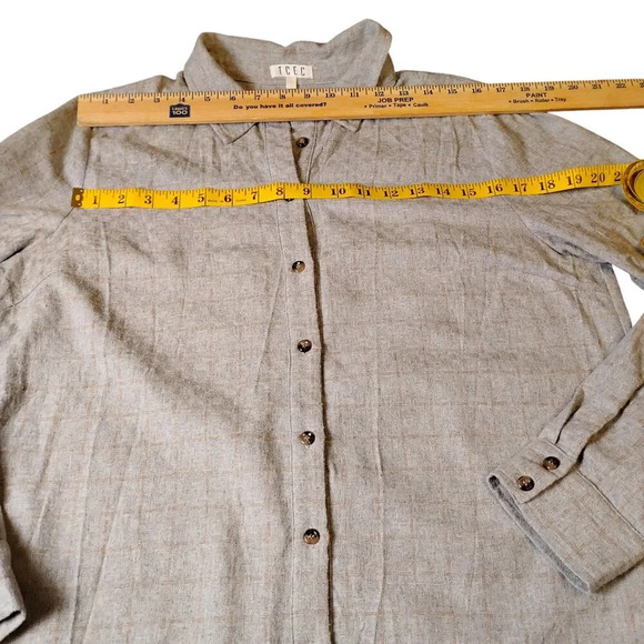 TCEC Gray Flannel Shirt Dress, Large - Picture 6 of 8